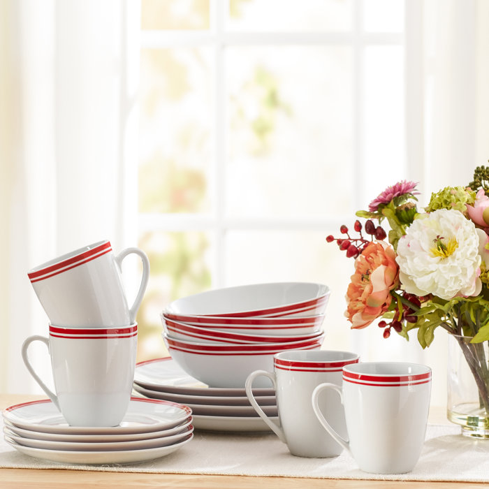 Wayfair Basics 16 Piece Porcelain Dinnerware Set, Service for 4